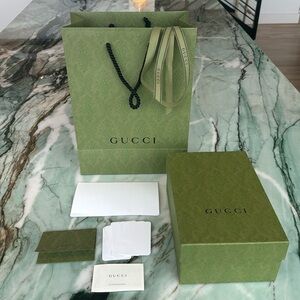 Gucci gift bag and Gucci gift box for small to medium size purse